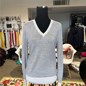 Noel Asmar Equestrian Grey/White Merino Sweater
